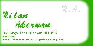 milan akerman business card